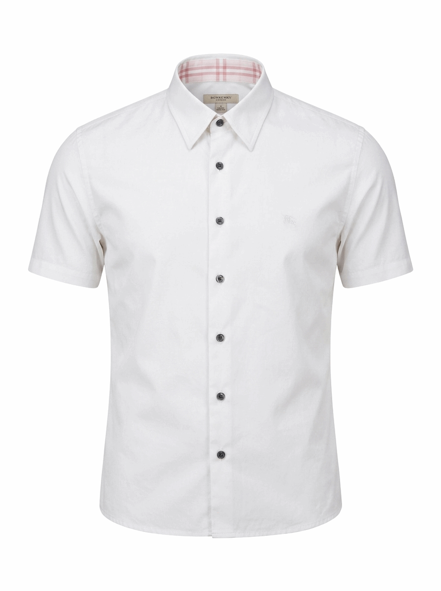 Burberry Men's Short Sleeve White Shirt