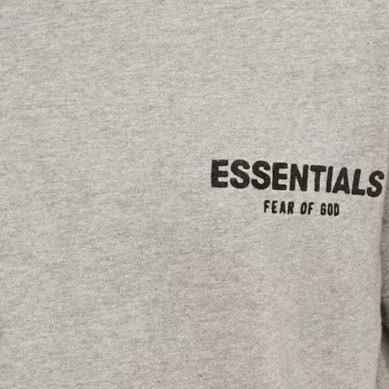 Fear of God Essentials Dark Grey Cotton Knit Crewneck T-Shirt XS