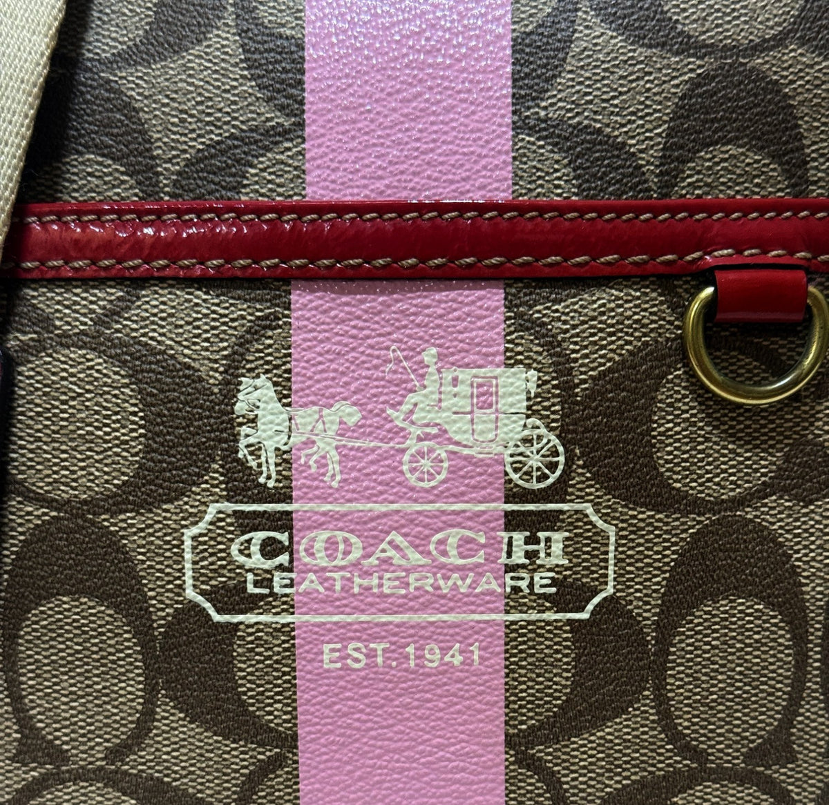 Coach pre-owned  Heritage Signature Canvas Striped Crossbody Women’s Bag Pre Owned