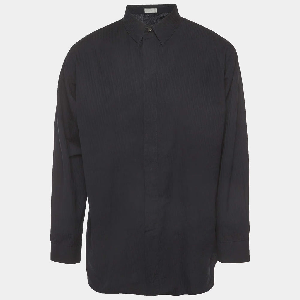 Dior Black Oblique Cotton Button Up Shirt 4XL