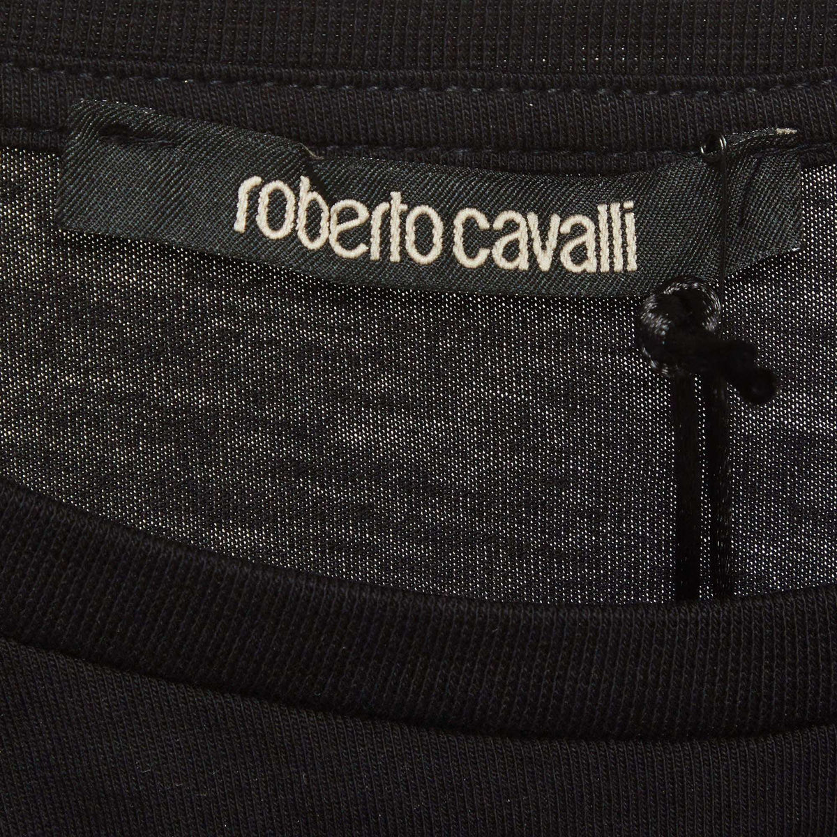 Roberto Cavalli Black Snake Graphic Logo Crew Neck T-Shirt S