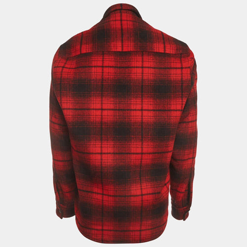 Balenciaga Red/Black Plaid Flannel Quilted Oversized Long Sleeve Shirt S