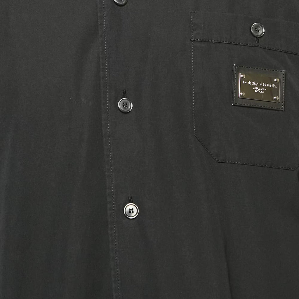 Dolce & Gabbana Black Cotton Short Sleeve Shirt M