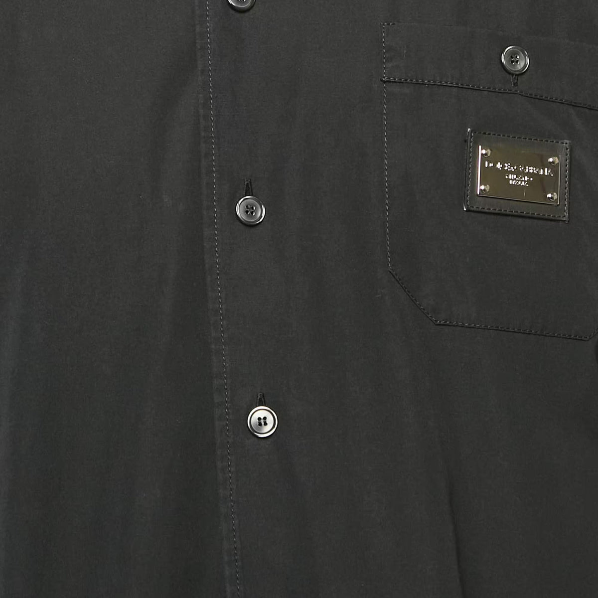 Dolce & Gabbana Black Cotton Short Sleeve Shirt M