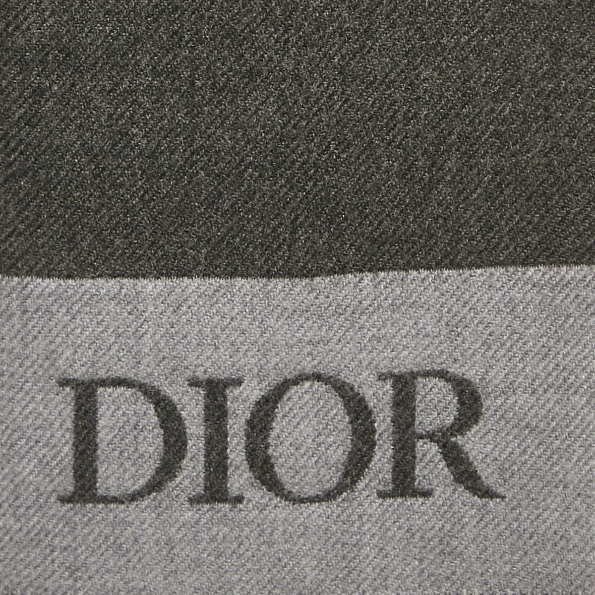 Dior Homme Grey Logo Intarsia Wool Scarf