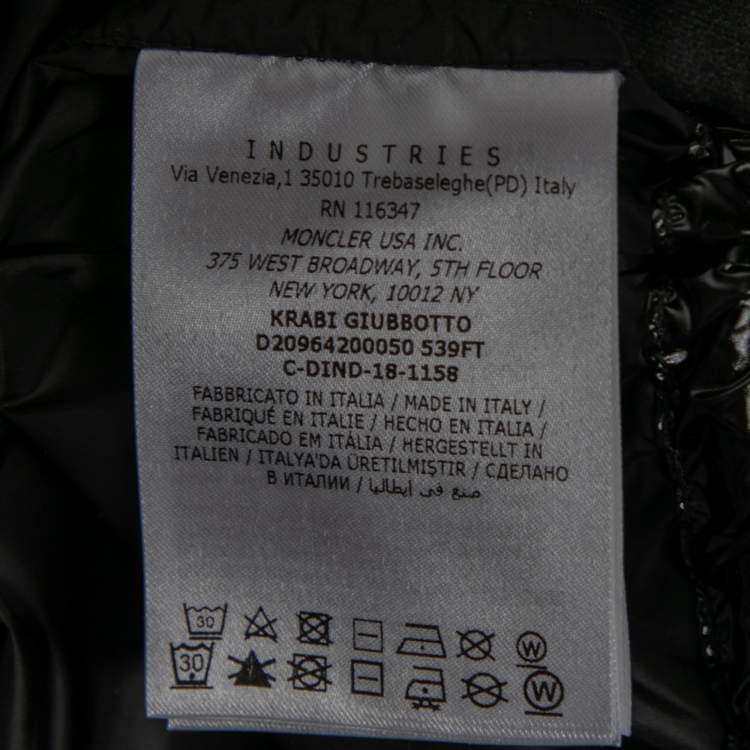 Moncler x Palm Angels Black Synthetic Hooded Parka XS