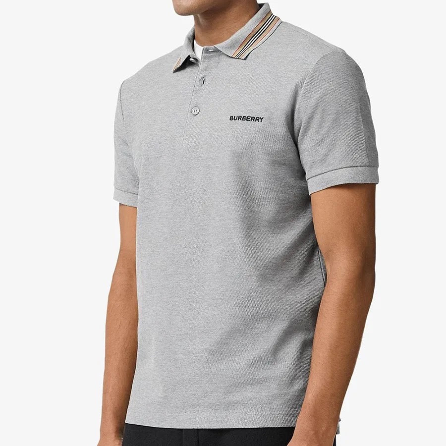 Burberry Embroidered Men's Grey Polo T-Shirt