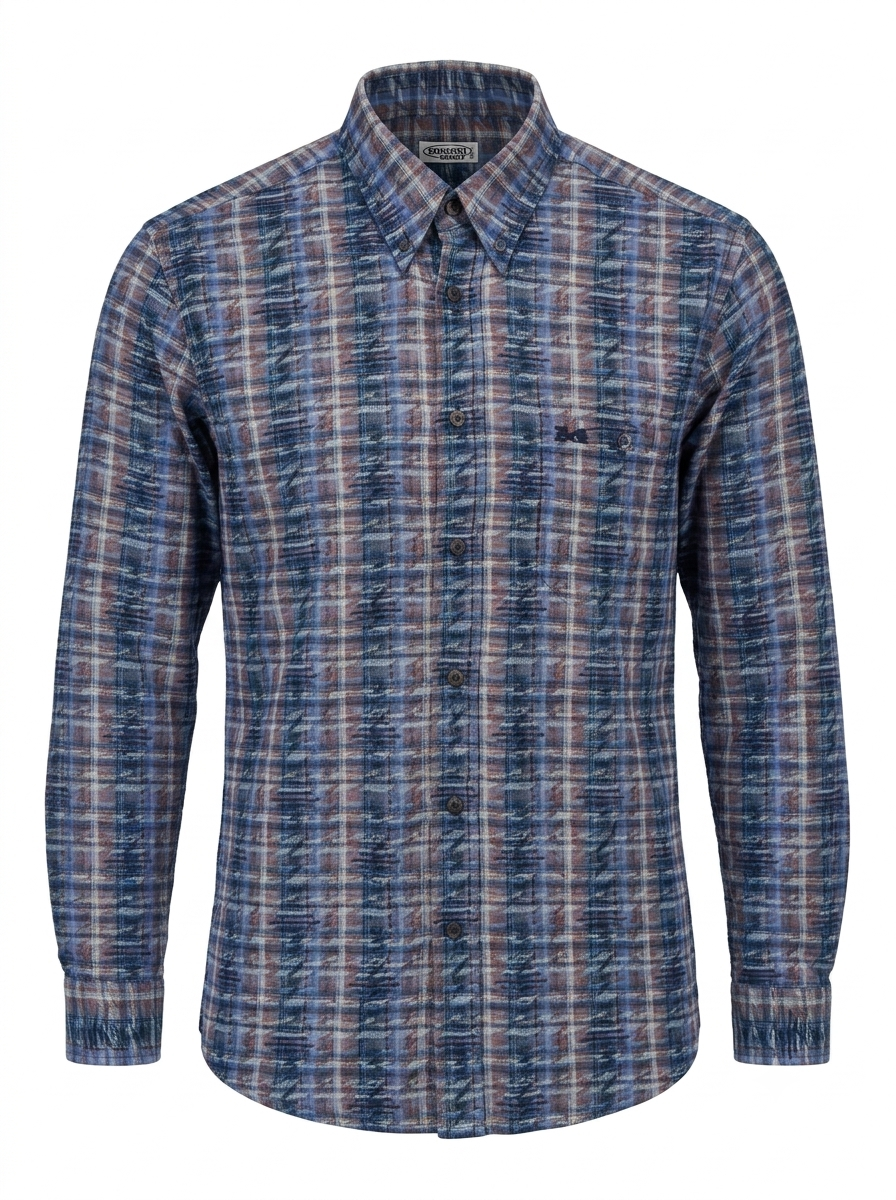 MISSONI pre-owned Men's Multi-Tone Geometric Pattern Long-Sleeve Shirt Size XL
