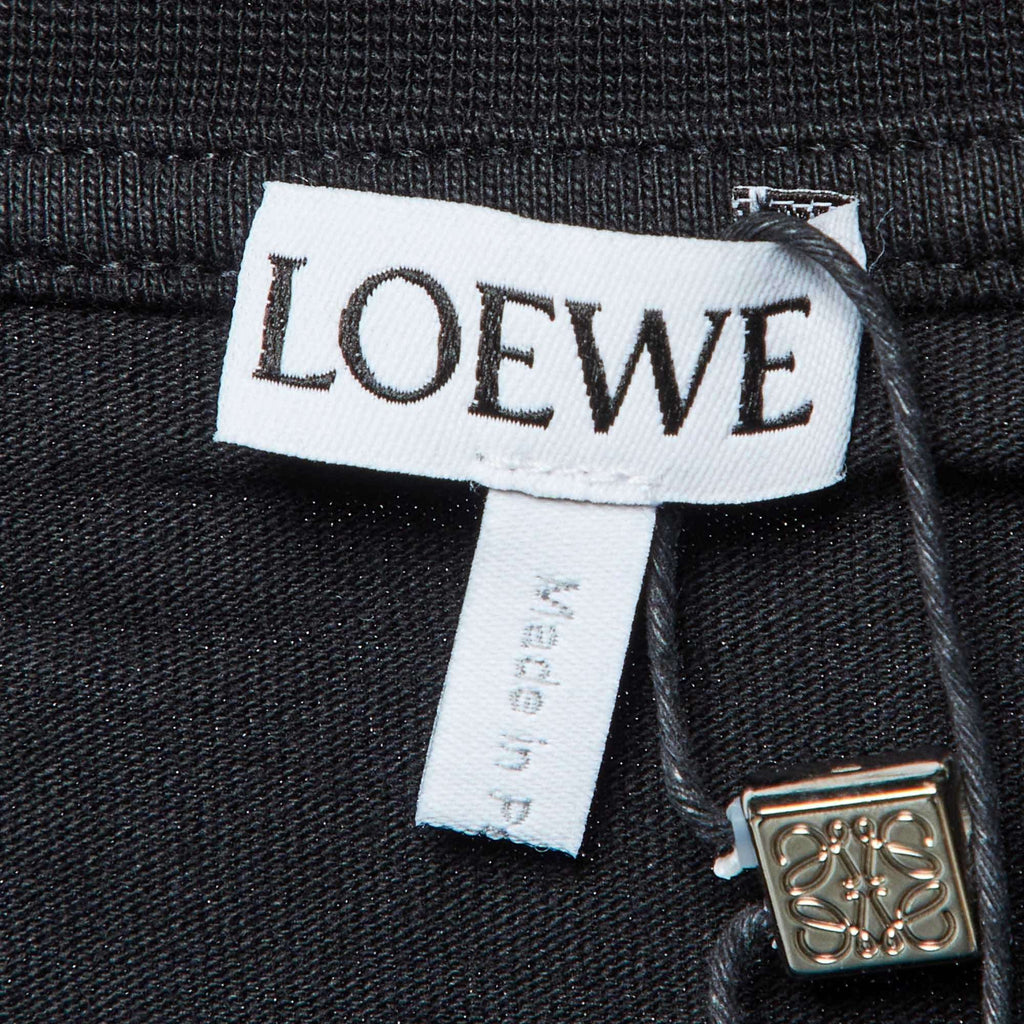 Loewe Black Anagram Embroidery Cotton Crew Neck T-Shirt S