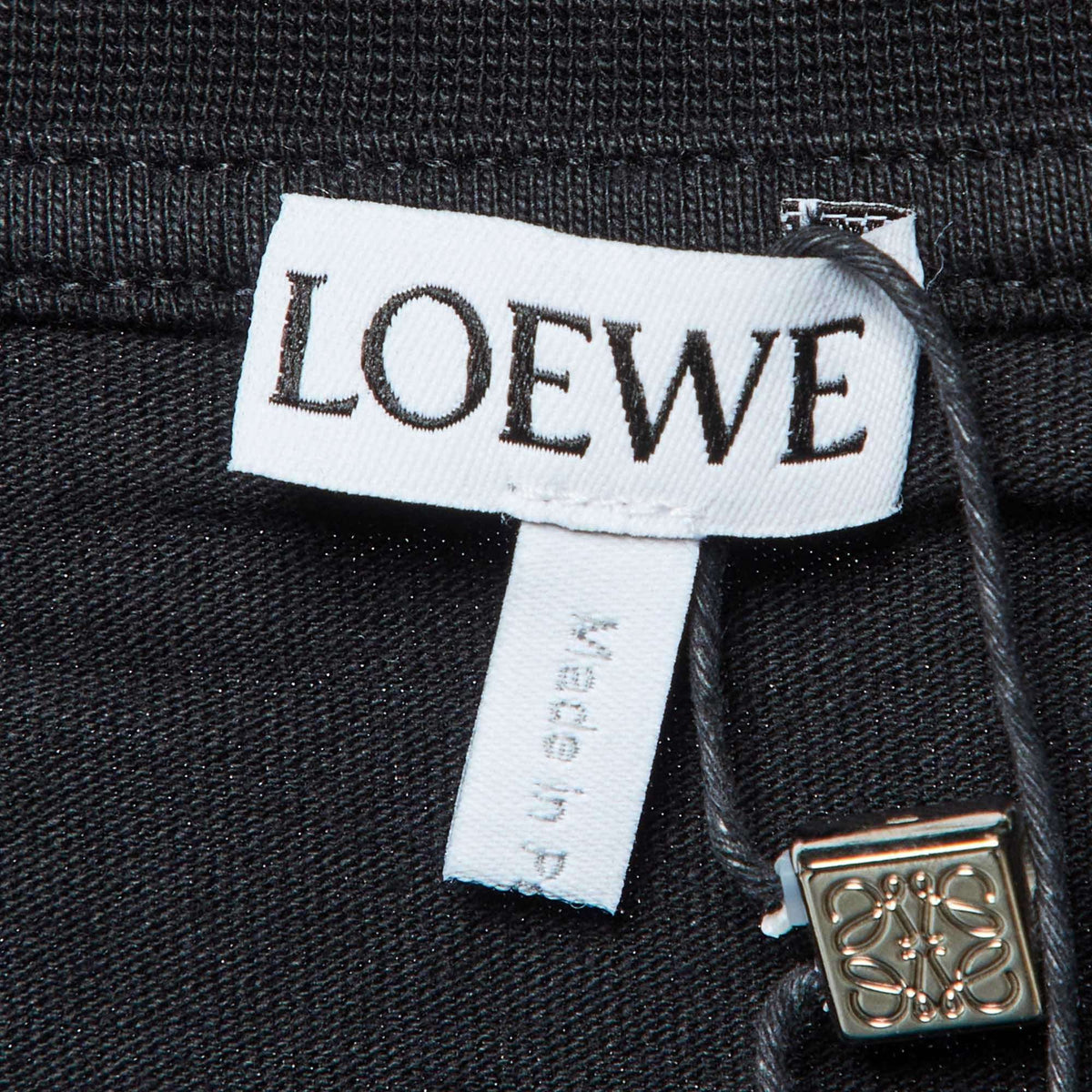 Loewe Black Anagram Embroidery Cotton Crew Neck T-Shirt S