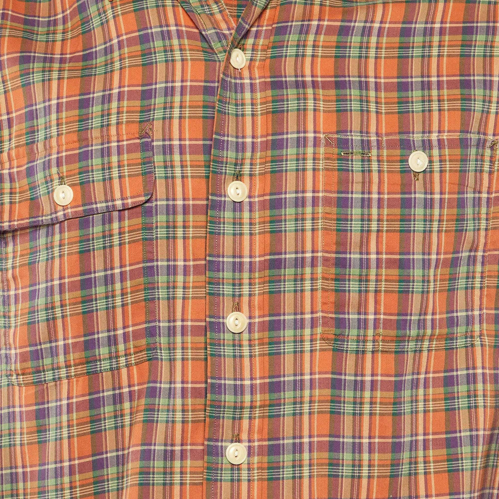 Polo Ralph Lauren Orange Plaid Checked Cotton Long Sleeve Shirt S