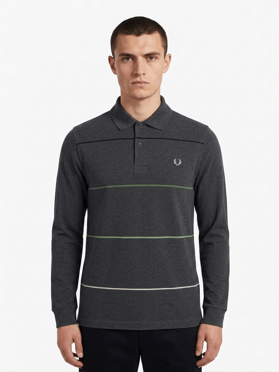 Fred Perry Men’s Long Sleeve Polo T-Shirt Size S
