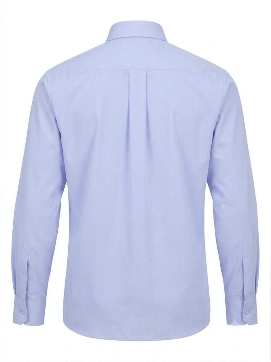 Yves Saint Laurent Embroidered YSL Logo Long-Sleeve Shirt - Periwinkle / Light Lavender Pre-Owned