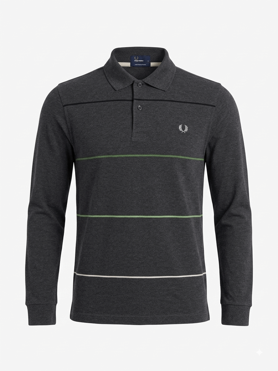 Fred Perry Men’s Long Sleeve Polo T-Shirt Size S