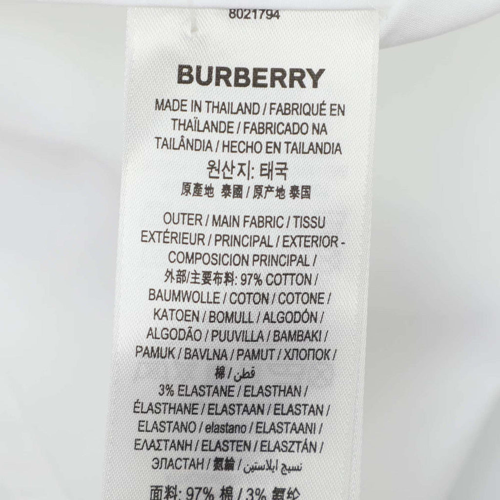 Burberry White Stretch Cotton Long Sleeve Shirt S