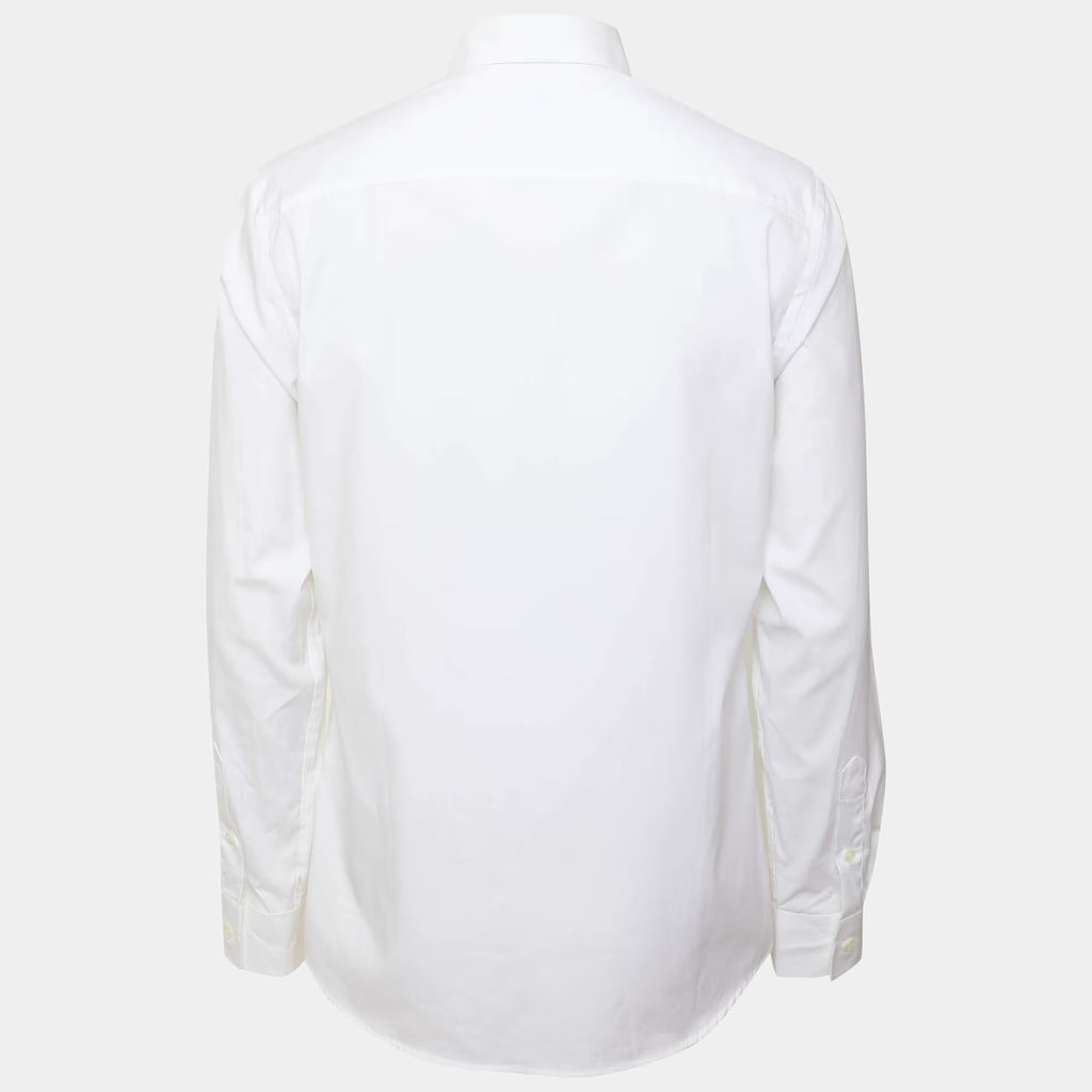 Burberry White Stretch Cotton Long Sleeve Shirt S
