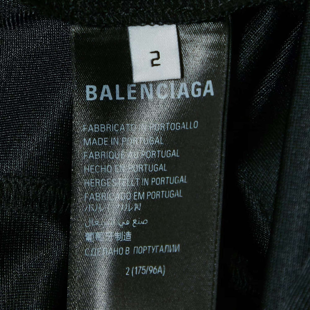 Balenciaga Black Logo Embroidery Cotton Knit Oversized Hoodie M
