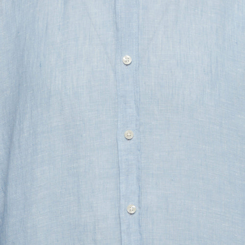 Boss By Hugo Boss Blue Linen Regular Fit Liam Shirt XXL