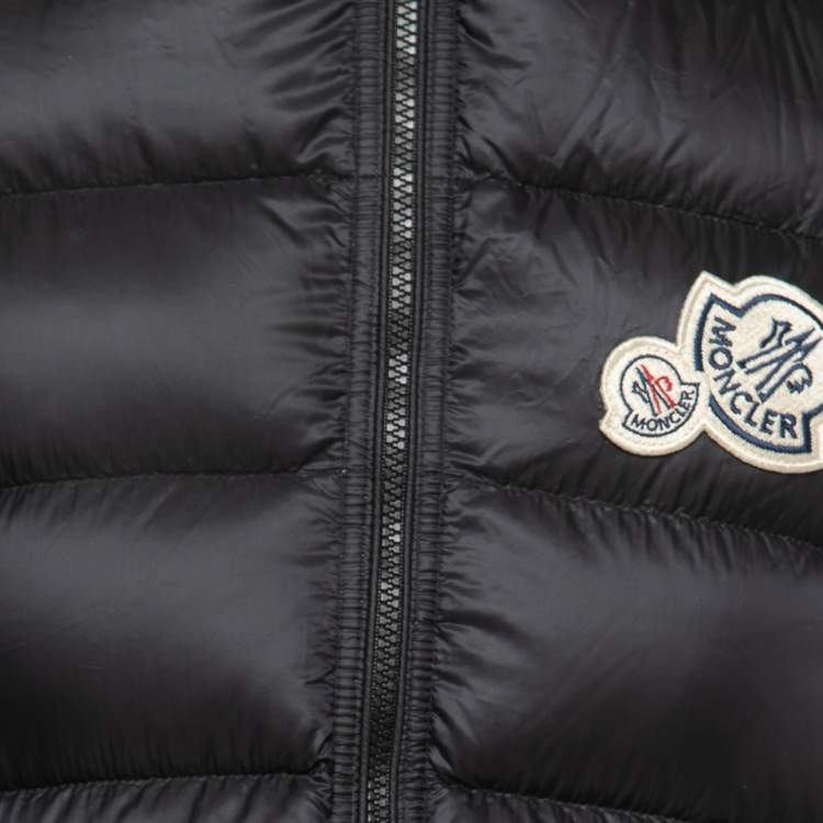 Moncler Black Synthetic Quilted Down Hooded Puffer Jacket M