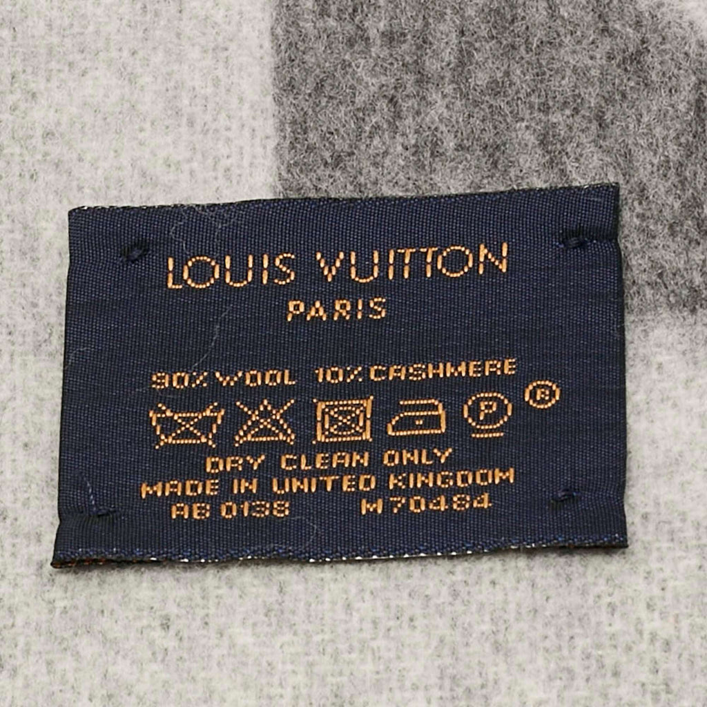 Louis Vuitton Grey Monogram Detail Wool Cardiff Scarf