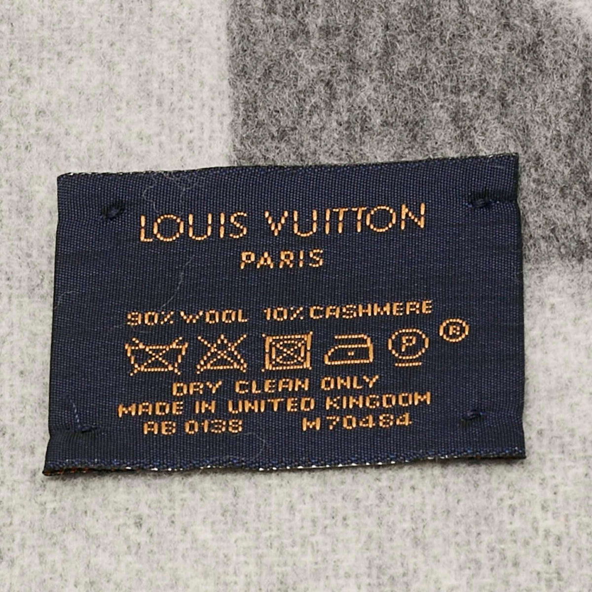 Louis Vuitton Grey Monogram Detail Wool Cardiff Scarf