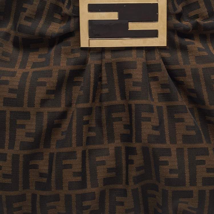 Fendi Mia Large Tobacco Zucca Canvas and Patent Leather Hobo Bag