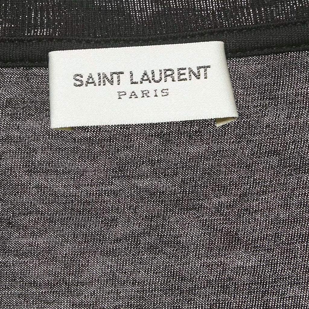 Saint Laurent Paris Black Printed Cotton T-Shirt S