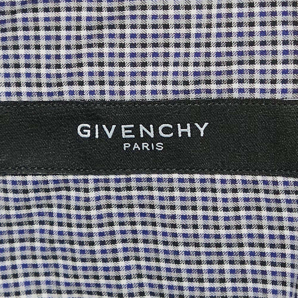 Givenchy Blue/Multicolor Gingham Cotton Button Front Shirt XXXL