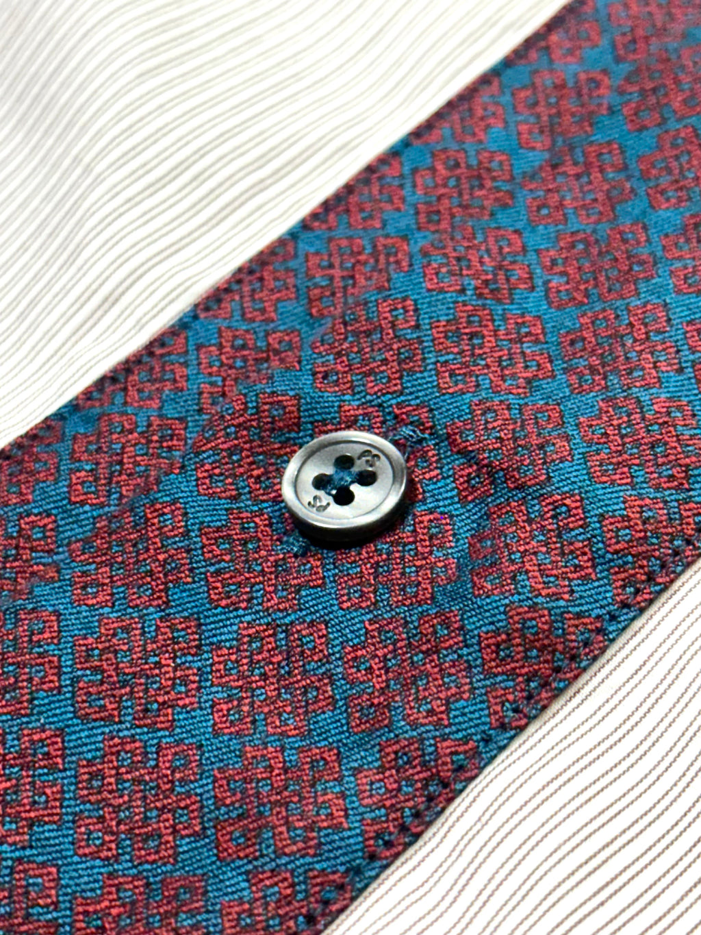 PAUL SMITH pre-owned Men's Contrast Placket Pinstripe Dress Shirt Size M