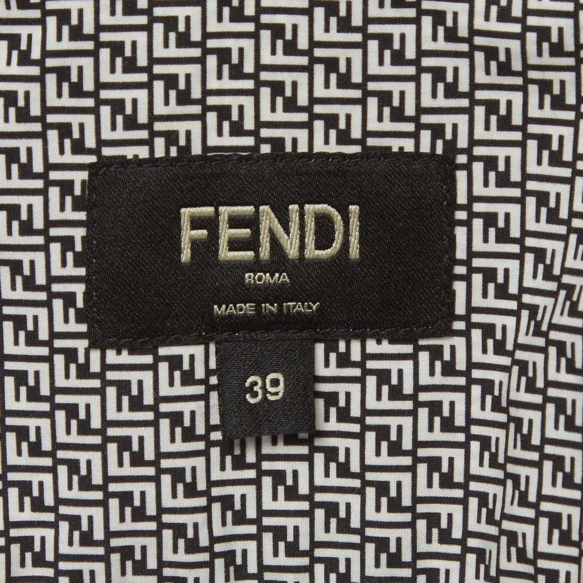 Fendi Monochrome Zucca Print Poplin Button Down Shirt M