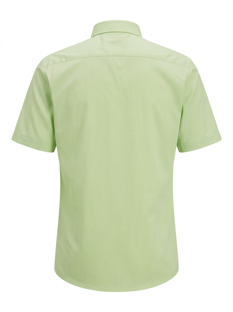 BOSS Hugo Boss Gingham Check Short-Sleeve Button-Down Shirt - Green/White Pre-Owned
