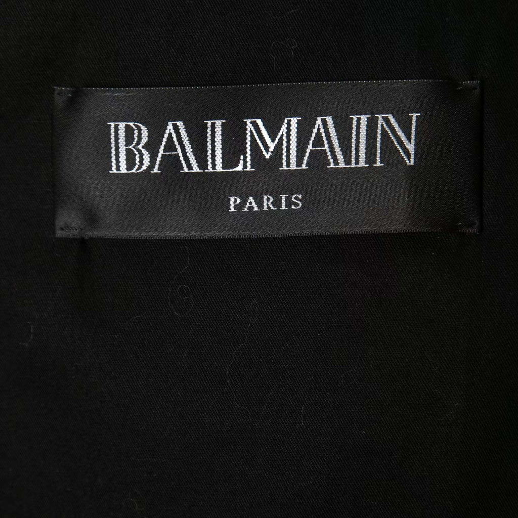 Balmain Beige Lambskin Leather Hooded Jacket 2XL