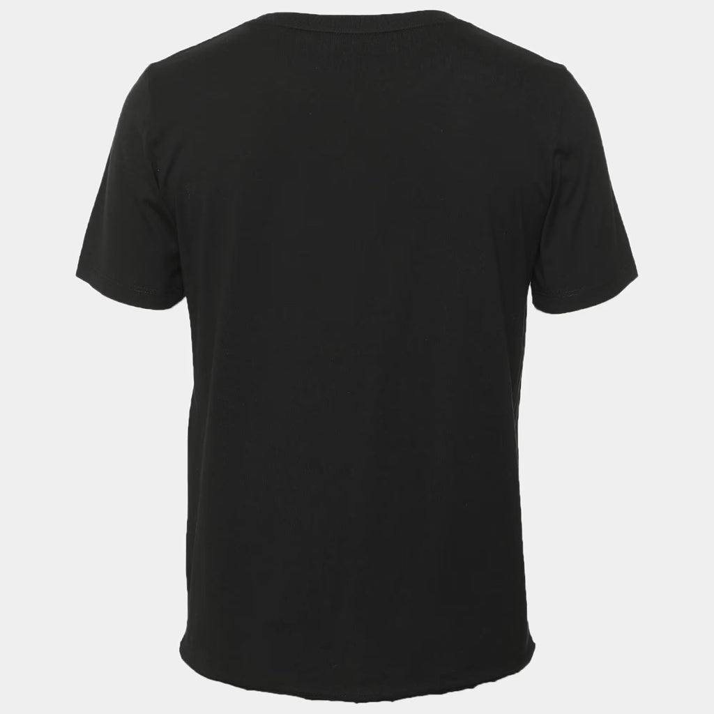 Saint Laurent Paris Black Cotton Logo T-Shirt S