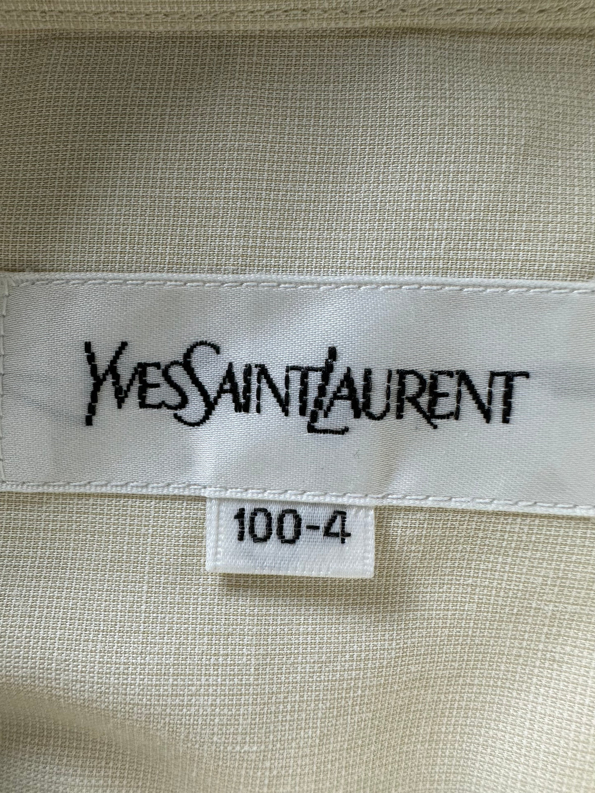 Yves Saint Laurent Embroidered YSL Logo Long-Sleeve Shirt - Cream / Beige Pre-Owned