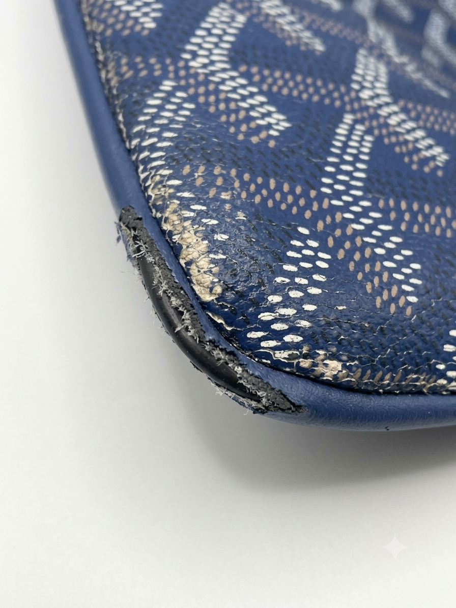 GOYARD pre-owned Senat Clutch Navy Blue Goyardine Pre Loved Unisex