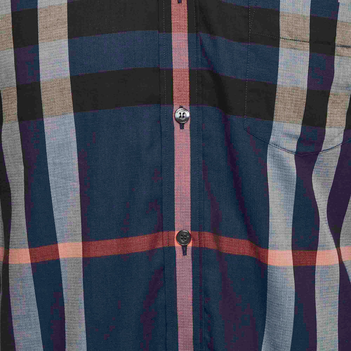 Burberry Blue Checked Cotton Button Up Shirt L