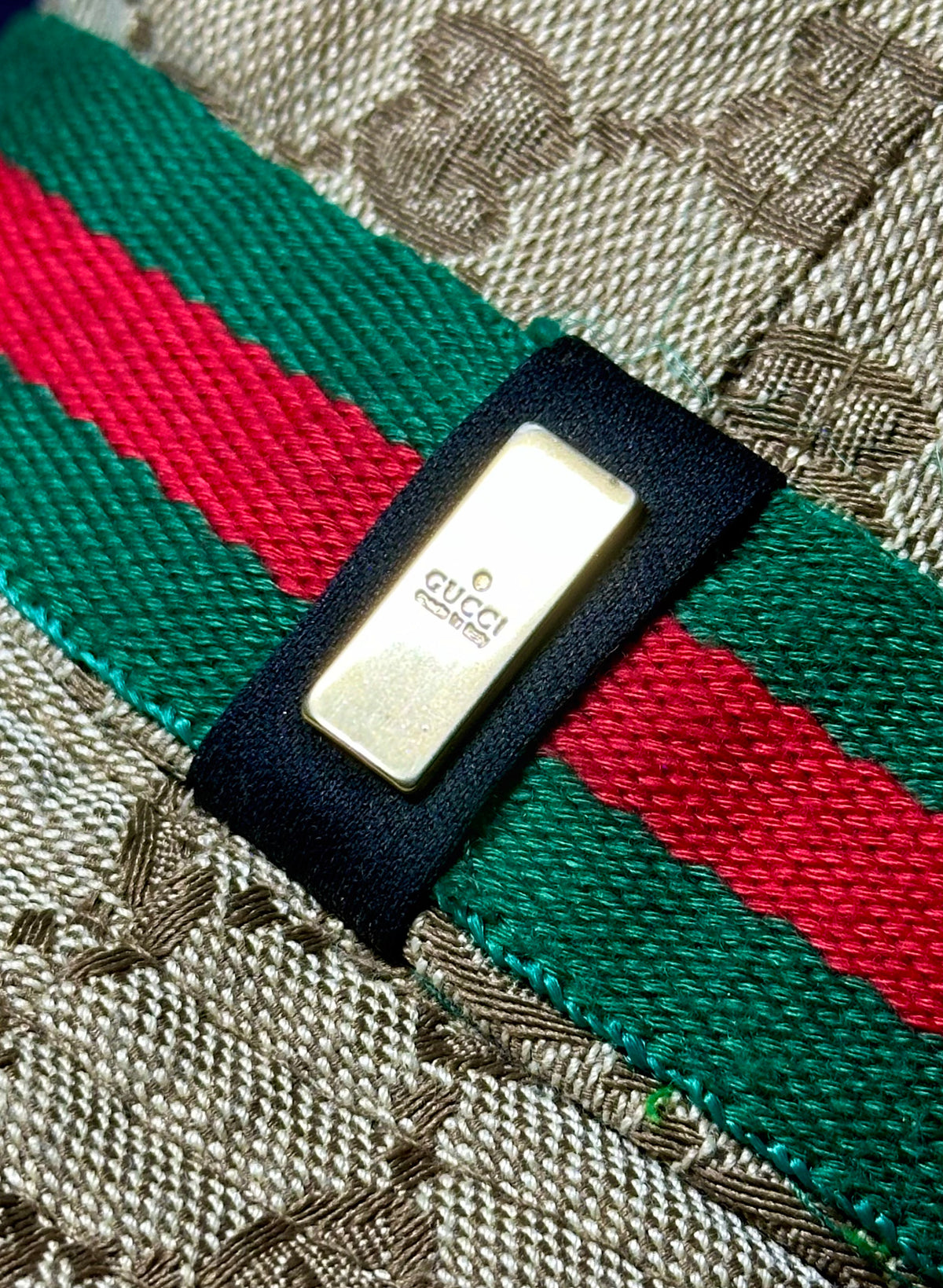 Gucci GG pre-owned Cotton Canvas Bucket Hat with Web Stripe Unisex