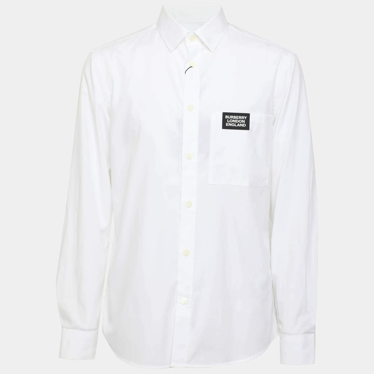 Burberry White Stretch Cotton Long Sleeve Shirt S