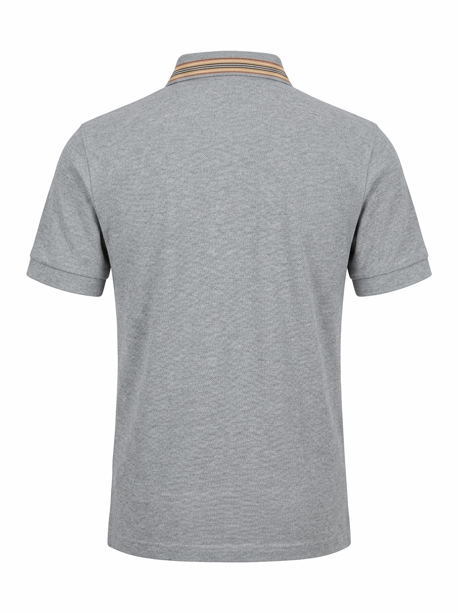 Burberry Embroidered Men's Grey Polo T-Shirt Size S