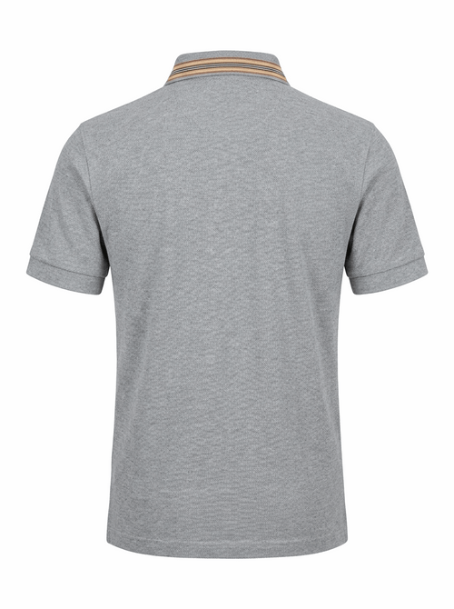 Burberry Embroidered Men's Grey Polo T-Shirt Size S