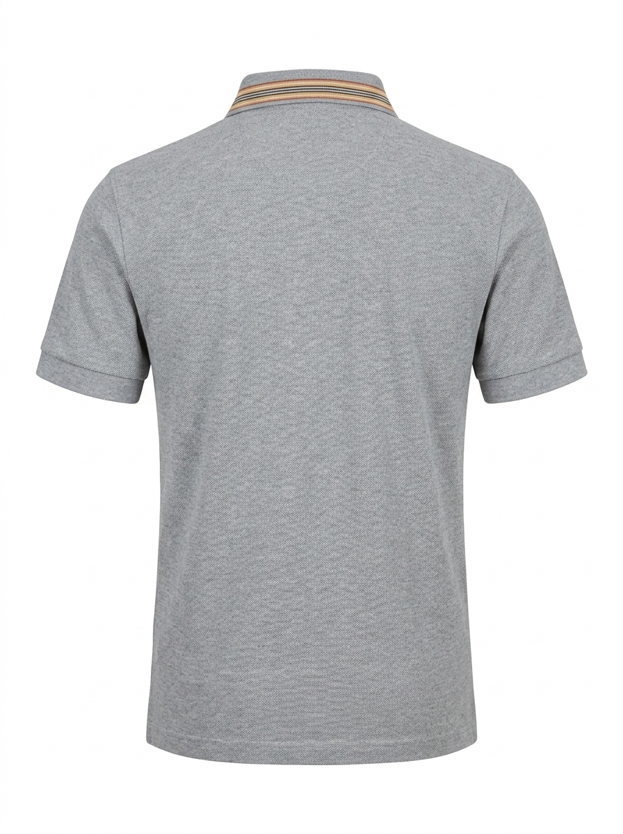 Burberry Embroidered Men's Grey Polo T-Shirt
