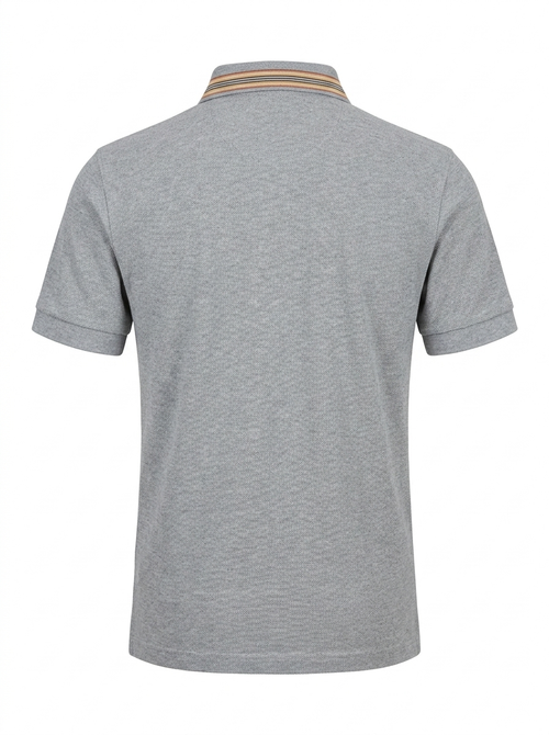 Burberry Embroidered Men's Grey Polo T-Shirt