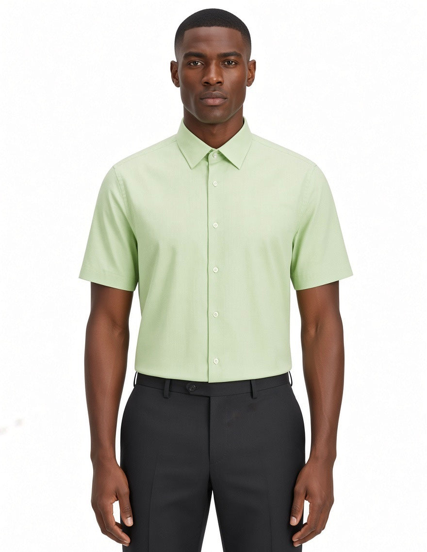 BOSS Hugo Boss Gingham Check Short-Sleeve Button-Down Shirt - Green/White Pre-Owned