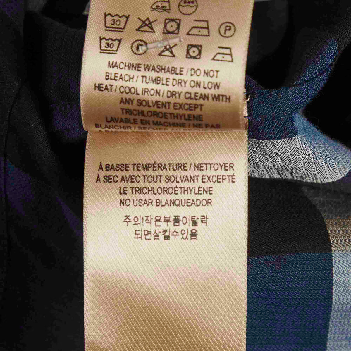 Burberry Blue Checked Cotton Button Up Shirt L