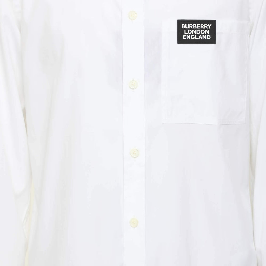 Burberry White Stretch Cotton Long Sleeve Shirt S