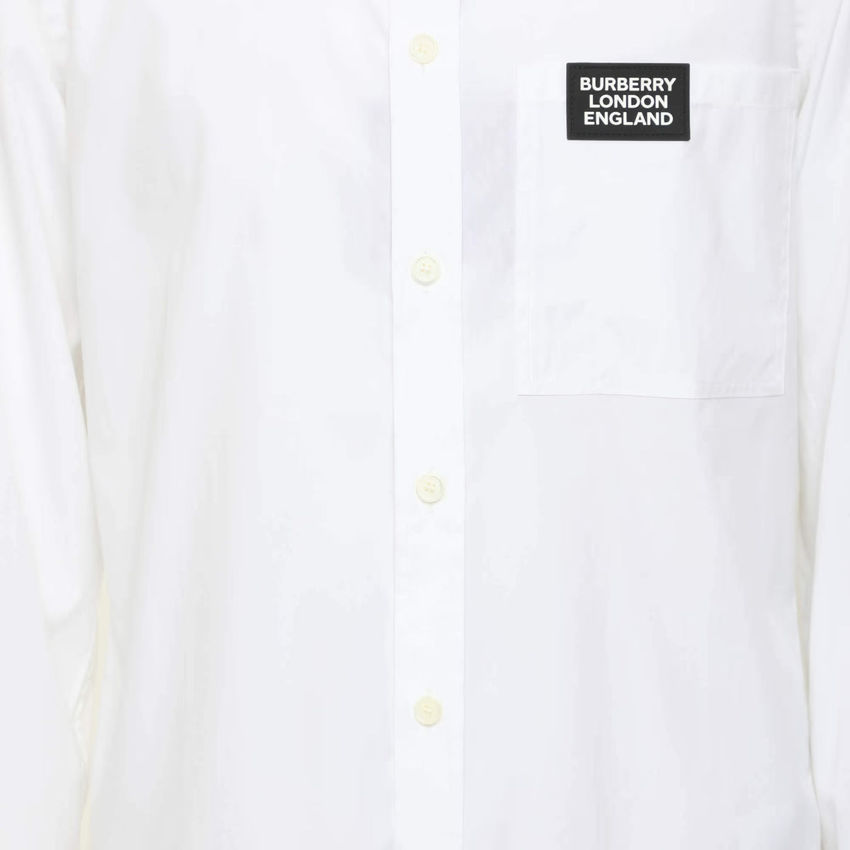 Burberry White Stretch Cotton Long Sleeve Shirt S