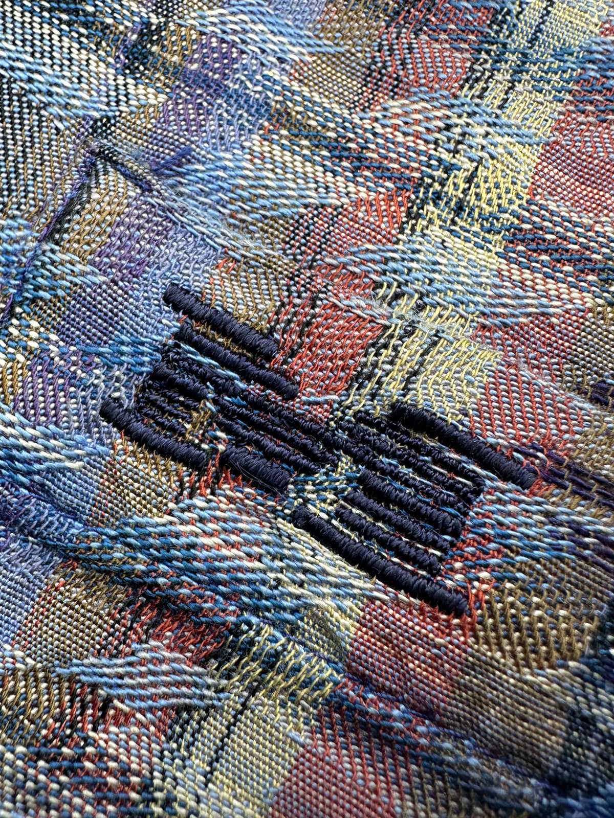 MISSONI pre-owned Men's Multi-Tone Geometric Pattern Long-Sleeve Shirt Size XL