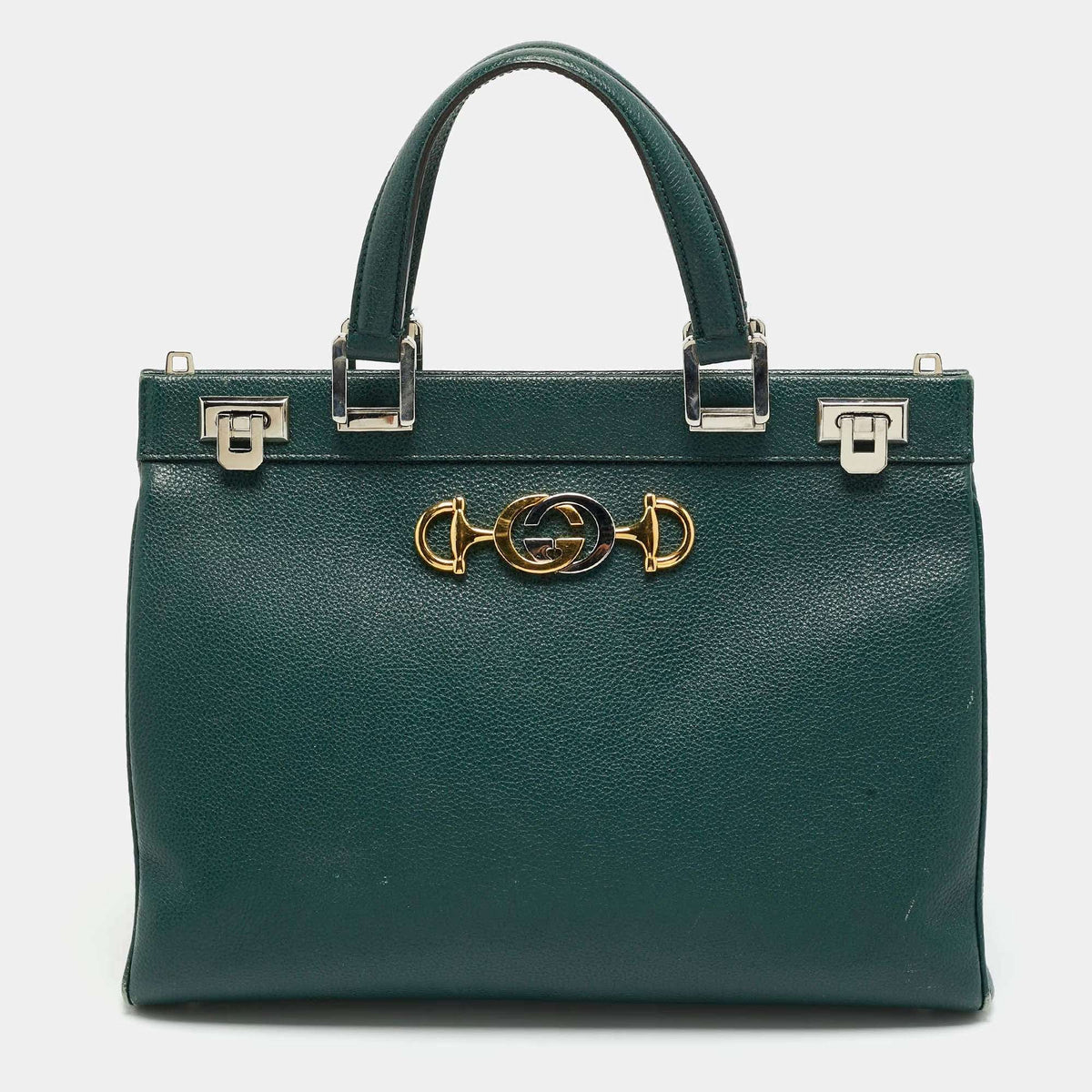 Gucci Zumi Medium Green Leather Tote