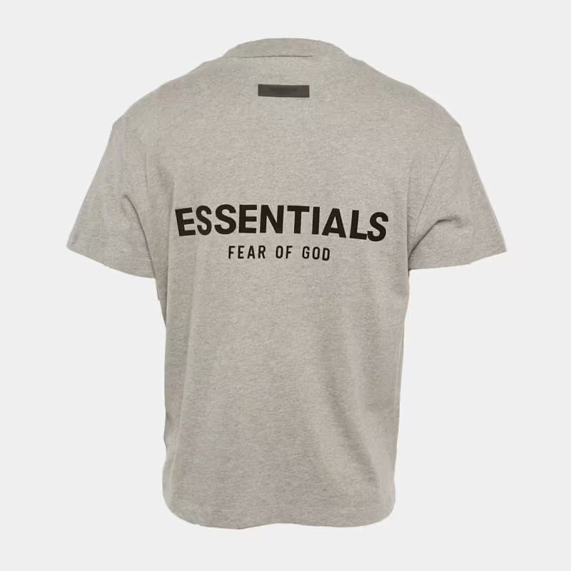 Fear of God Essentials Dark Grey Cotton Knit Crewneck T-Shirt XS