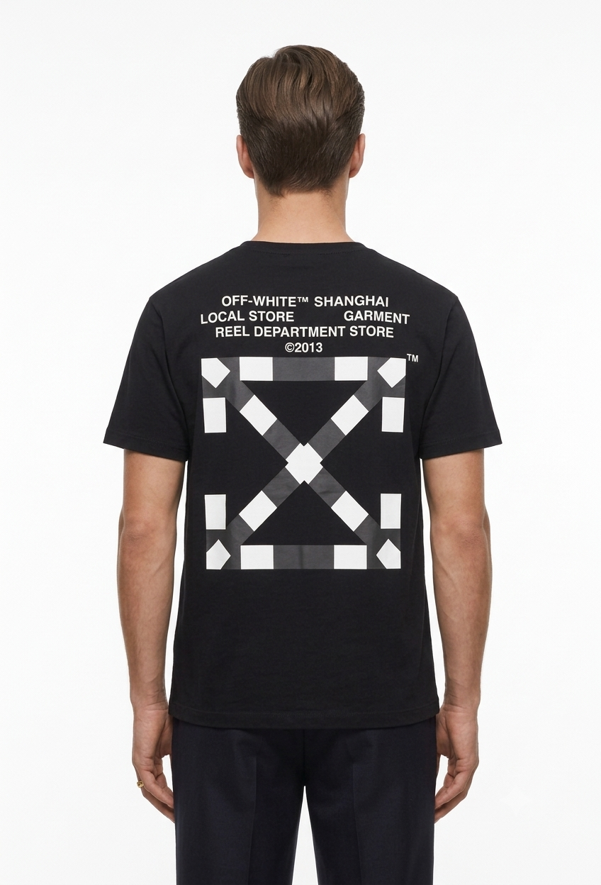 Off-White c/o Virgil Abloh "Shanghai" Reel Department Store Arrow T-Shirt - Black Pre-Owned